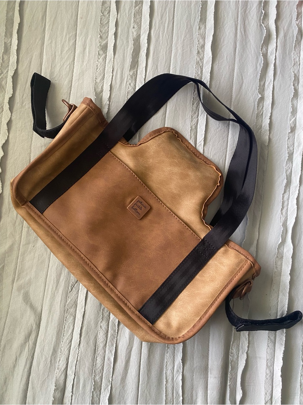 Petunia Pickle Bottom Tan and Black Messenger Bag